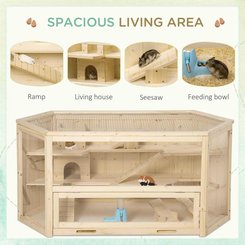 3 Tier Wooden Hamster Cage with Slide P380