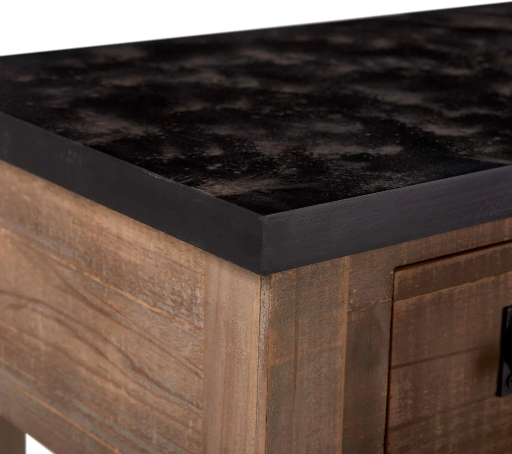 Brown Wooden Console 2 Drawers with Shelf Storage A64822