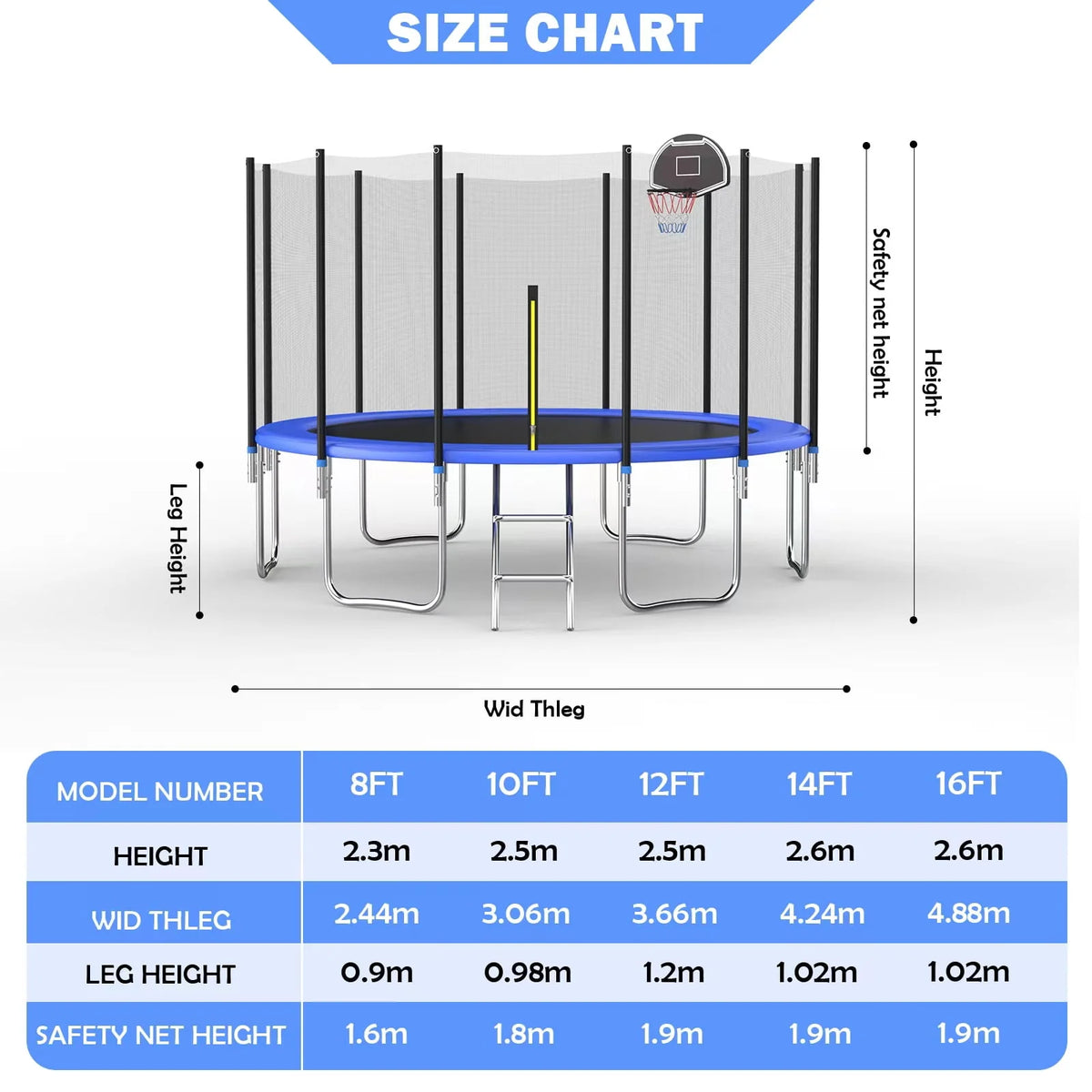 10FT Outdoor Trampoline with Safety Enclosure Net Z8866