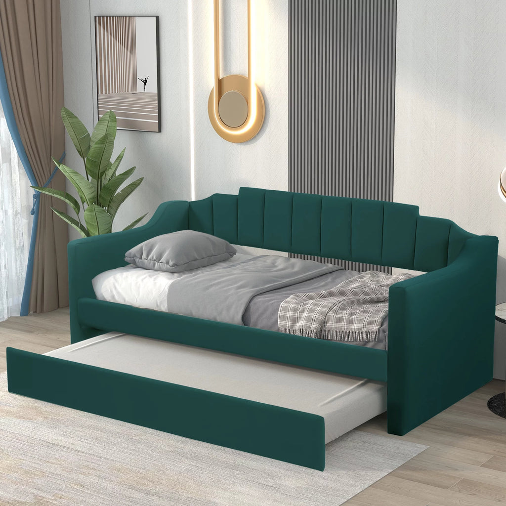 Upholstered Twin Daybed With Trundle S108