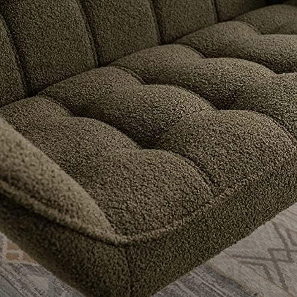 48" Small Fluffy Loveseat Sofa with Wood Legs I65238