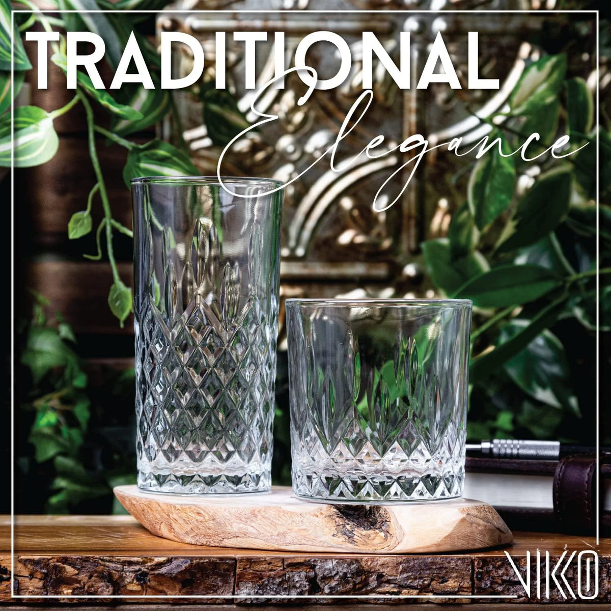 8 Piece Set Of Glasses, 4 Tall 12.25 Ounce And 4 Short 11.25 Ounce Whiskey Glasses V7836