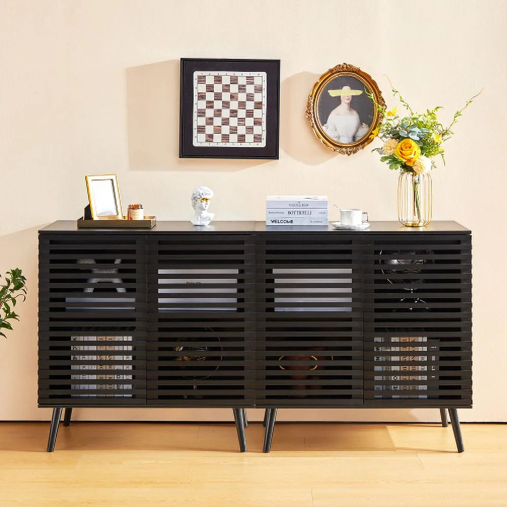 Black 2 Door 2 Tier Sideboard Buffet Cabinet M275