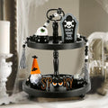 Halloween Decorations and Wooden Two Tiered Tray Stand S6344