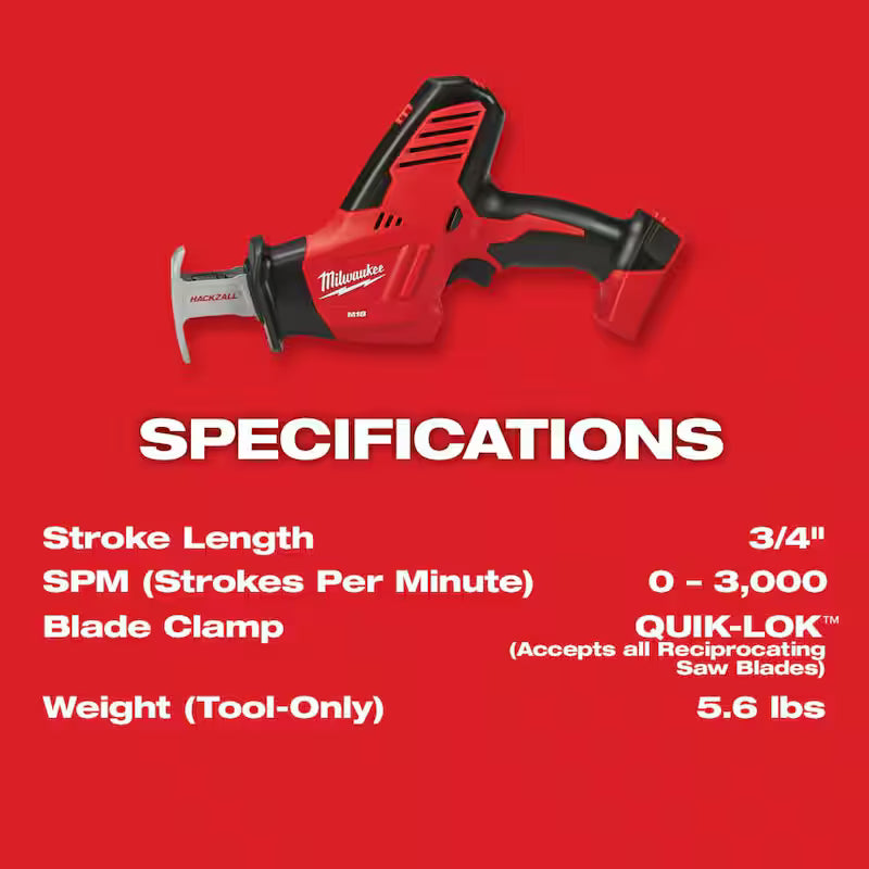 18V Cordless Reciprocating Saw with Battery C9399