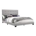 Queen Size Light Gray Button Tufted Wood Bed L406074