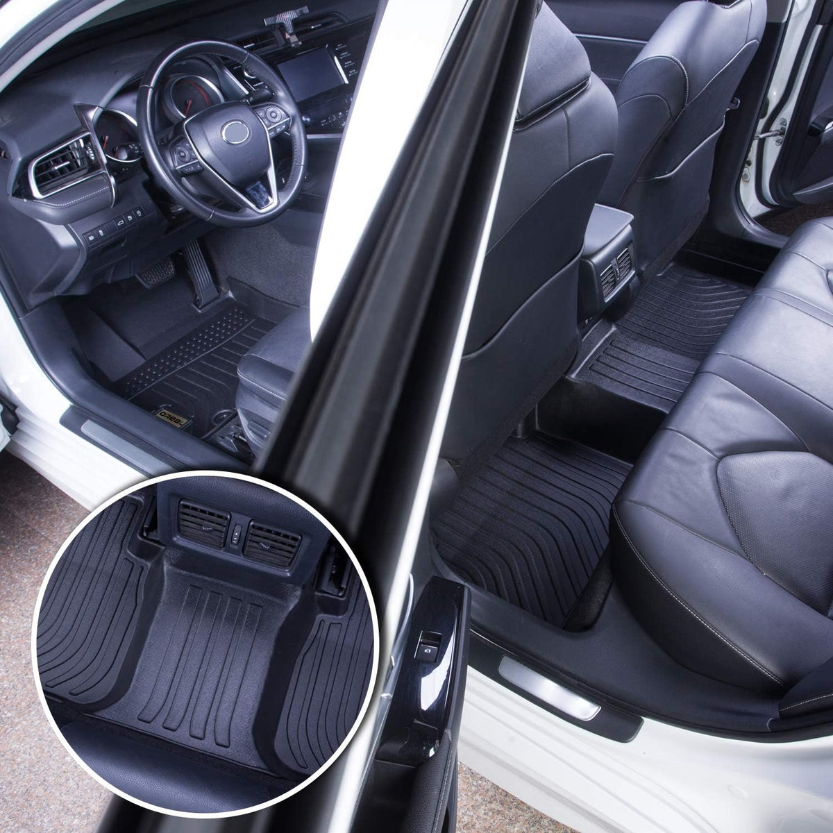 Black All Weather Floor Mats Liners C485