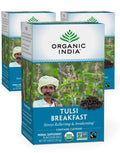 Organic Tulsi Breakfast Herbal Tea 18 Infusion Bags 3 Pack G604