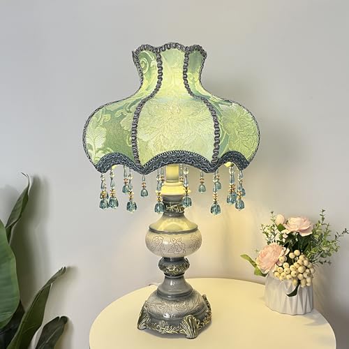 Blue Flower Decorative Table Lamp with Bead Curtain X101729