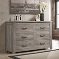 Weathered Gray Wood 6-Drawer Dresser B4573