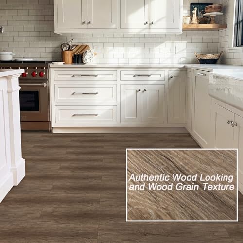 Peel and Stick Vinyl Floor Tile 20-Pack Black Wood Plank P738691