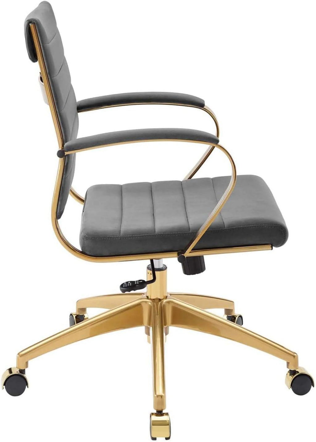 Gray Velvet Swivel Office Chair J44613