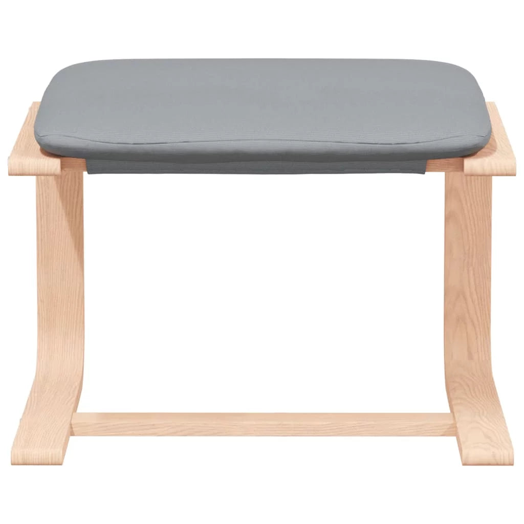 Light Gray Fabric Relaxing Chair with Footstool D4484