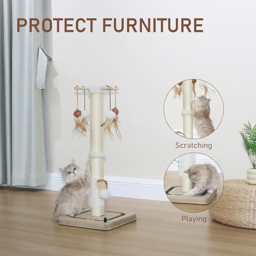 Beige 25 inches Cat Scratching Post Q1964