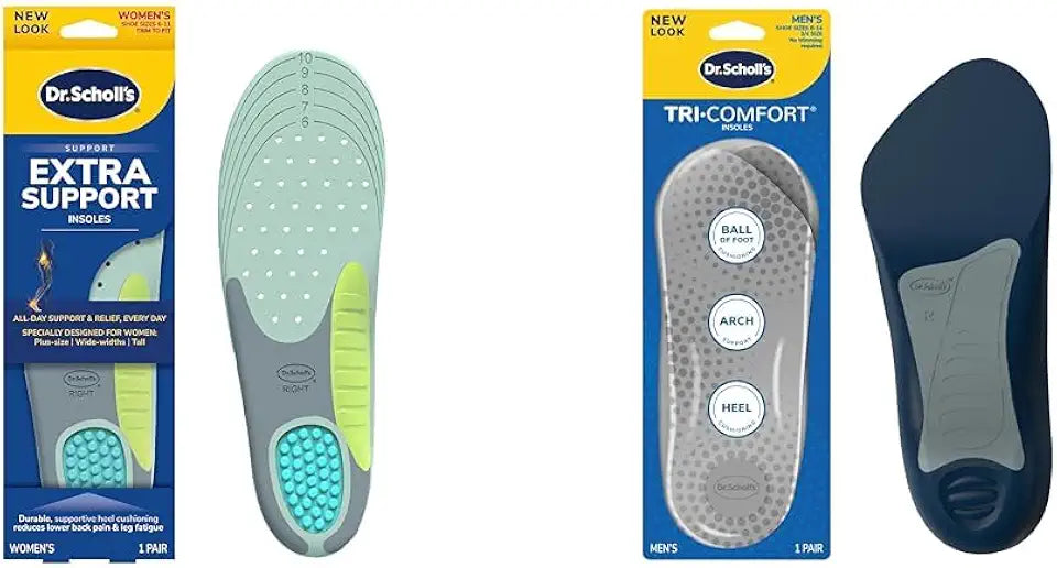 Women Size 6-11 & Men's 8-12 Cushioning Arch Support Insoles Y878510
