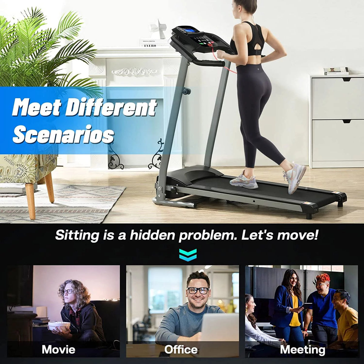 Foldable Electric Treadmill with LCD Monitor I3813