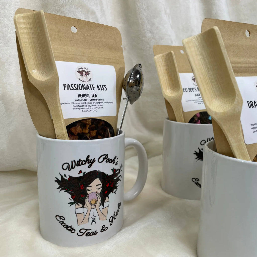 Mint Chocolate Mocha Herbal Tea Gift Mug Set with Heart Infuser C922