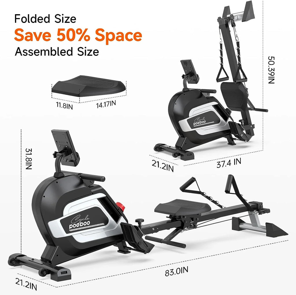 Foldable Magnetic Rowing Machine 350 LB Weight Capacity N26234
