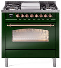 36 Dual Fuel Propane Gas Range Emerald Green Copper Trim Y8453