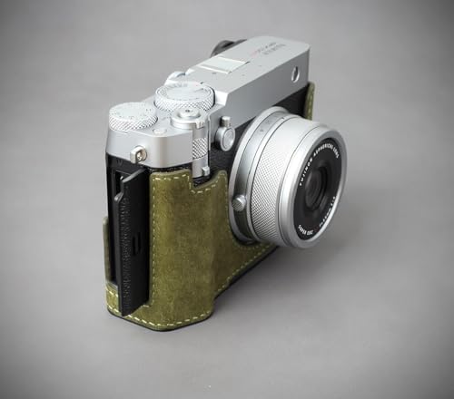 Olive Green Leather Camera Half Case G52636