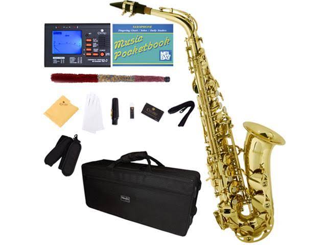 Gold Lacquer E Flat Alto Saxophone with Tuner U48015