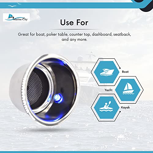 Blue LED Light Cup Holder with Drain Stainless Steel Pack of 1 T58666