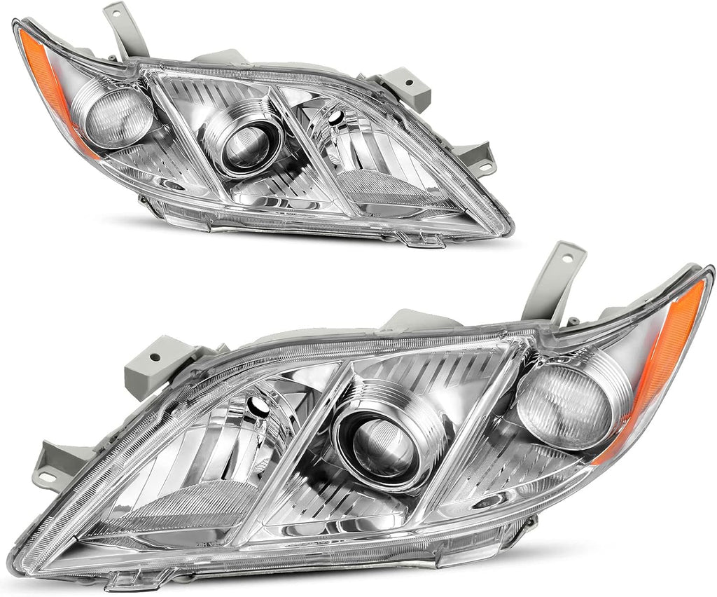 Chrome Housing Amber Reflector Clear Lens Headlight Assembly U363118