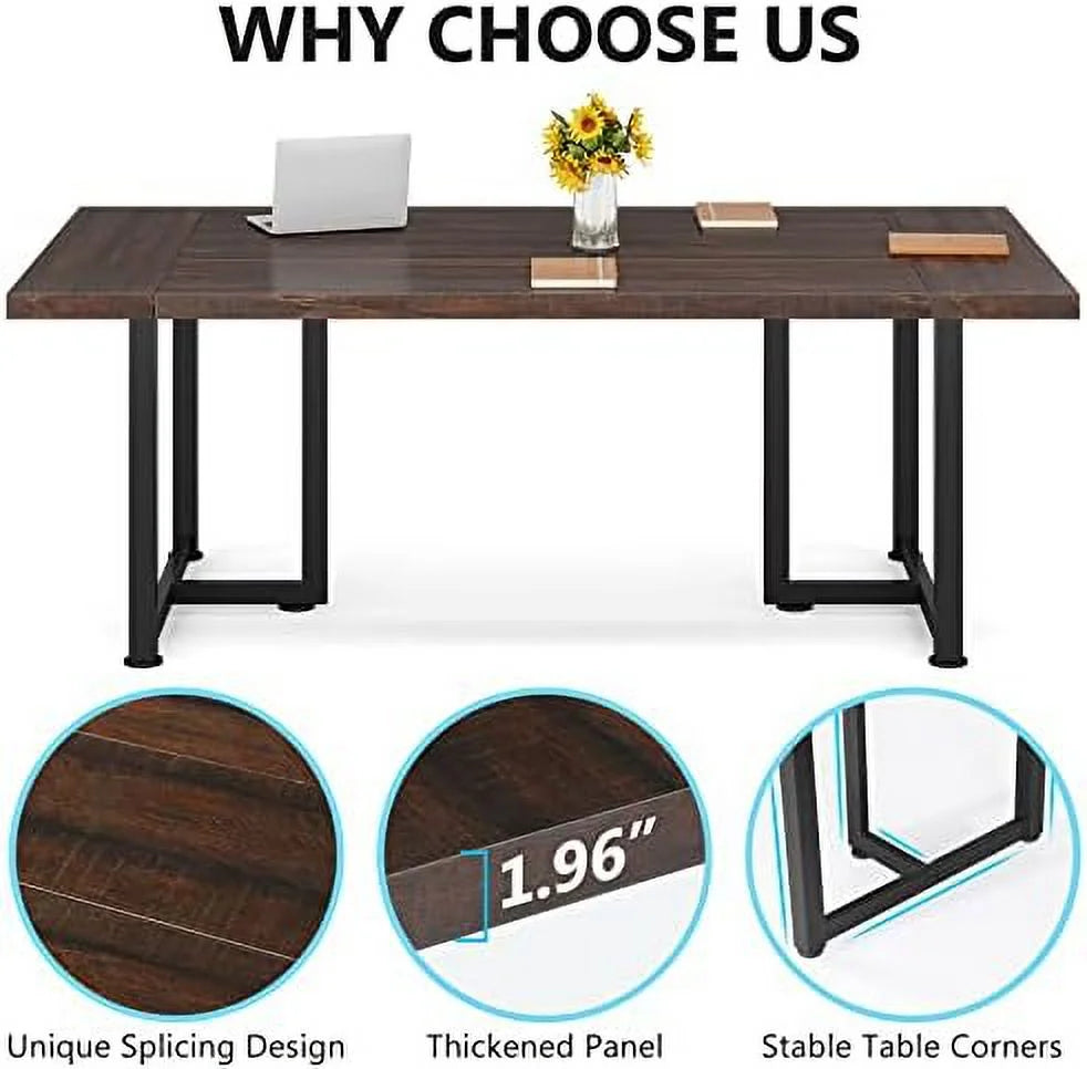Brown Wooden Executive Desk B834