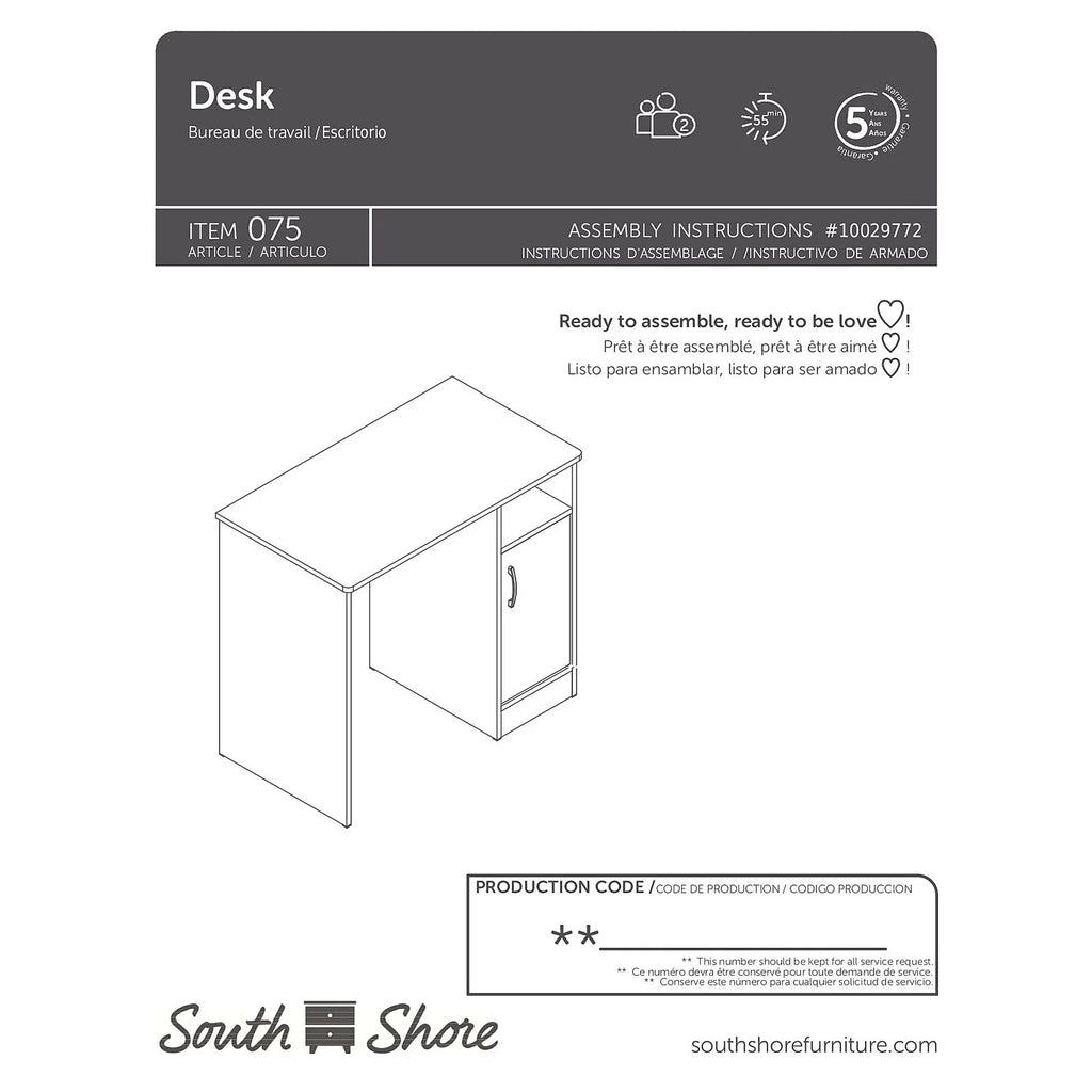Contemporary Black Desk E6264
