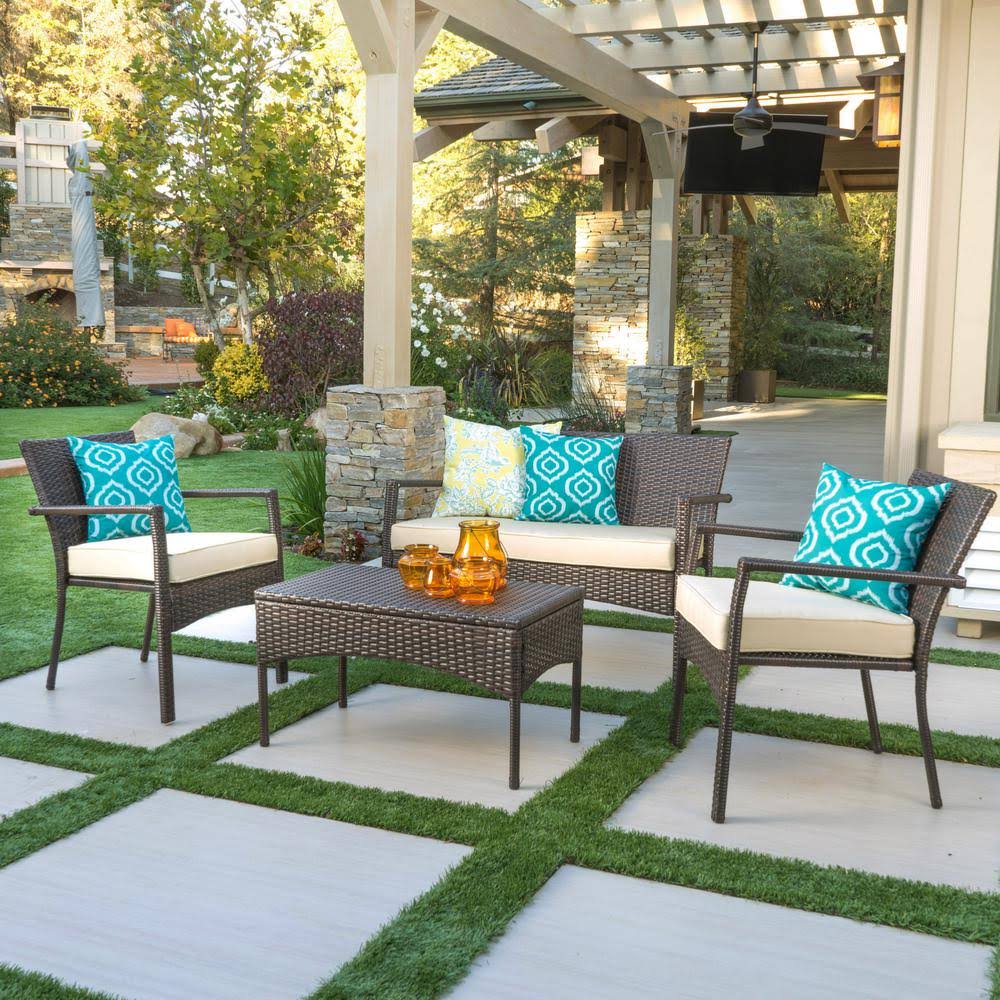Multibrown 4 PC Outdoor Chat Set W638