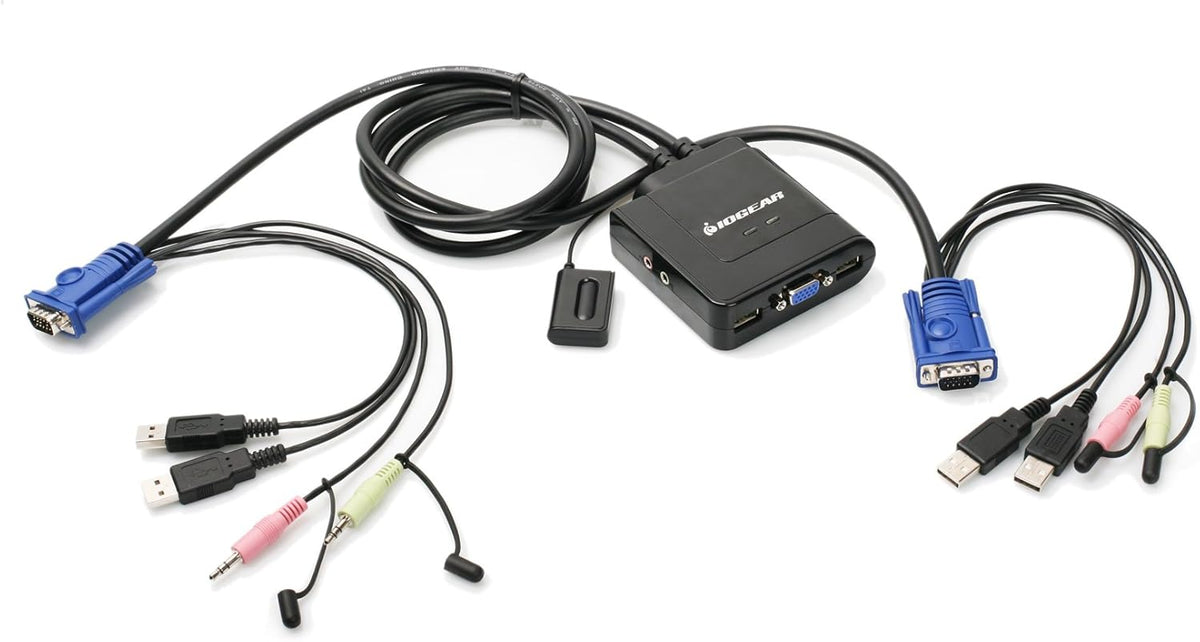 2-Port HDMI Cable KVM Switch with Cables and Audio, Black G131517