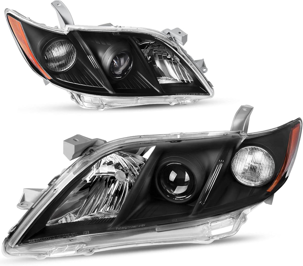 Chrome Housing Amber Reflector Clear Lens Headlight Assembly U363118