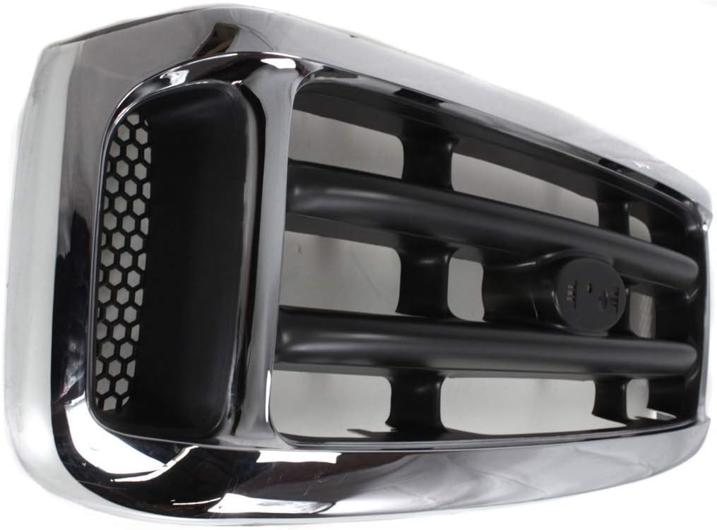 Ford F350 Super Duty Grille Assembly 1999-2004 Chrome Shell Painted Gray Insert Y96089