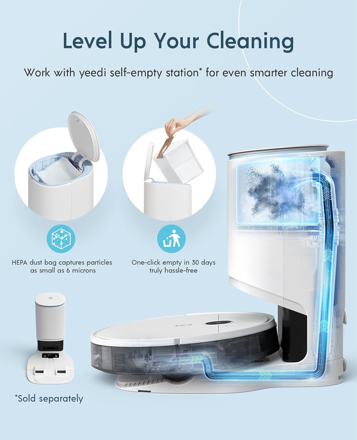 Robot Vacuum and Mop, 3000Pa Suction, 200mins Runtime A7889