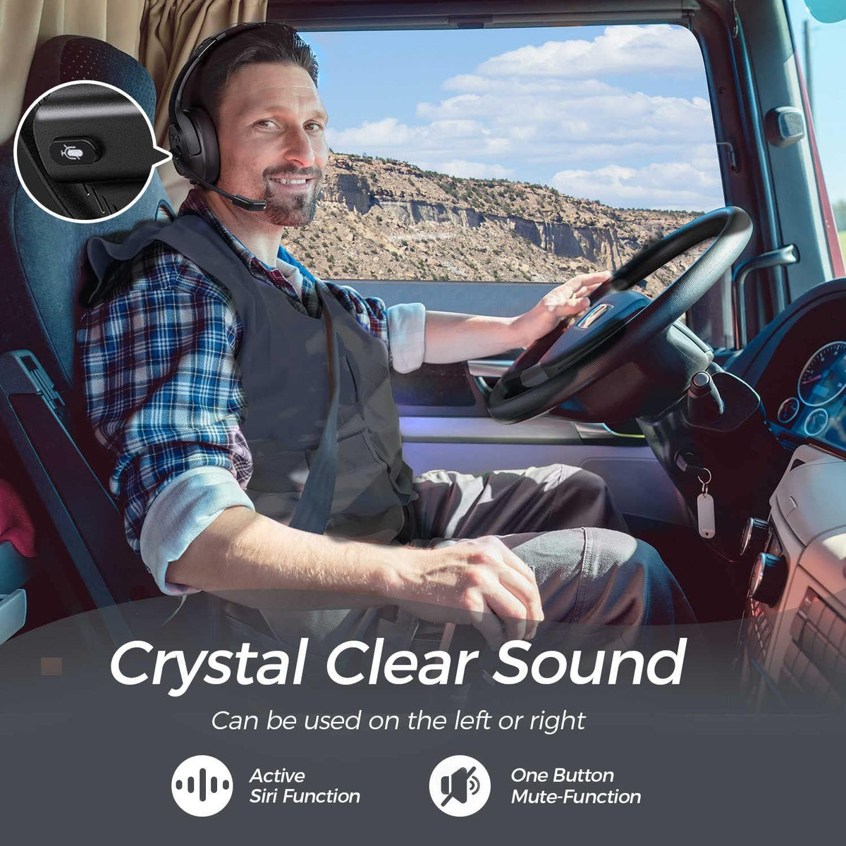 Bluetooth Headset with Microphone Noise Cancelling Wireless Headphone T870