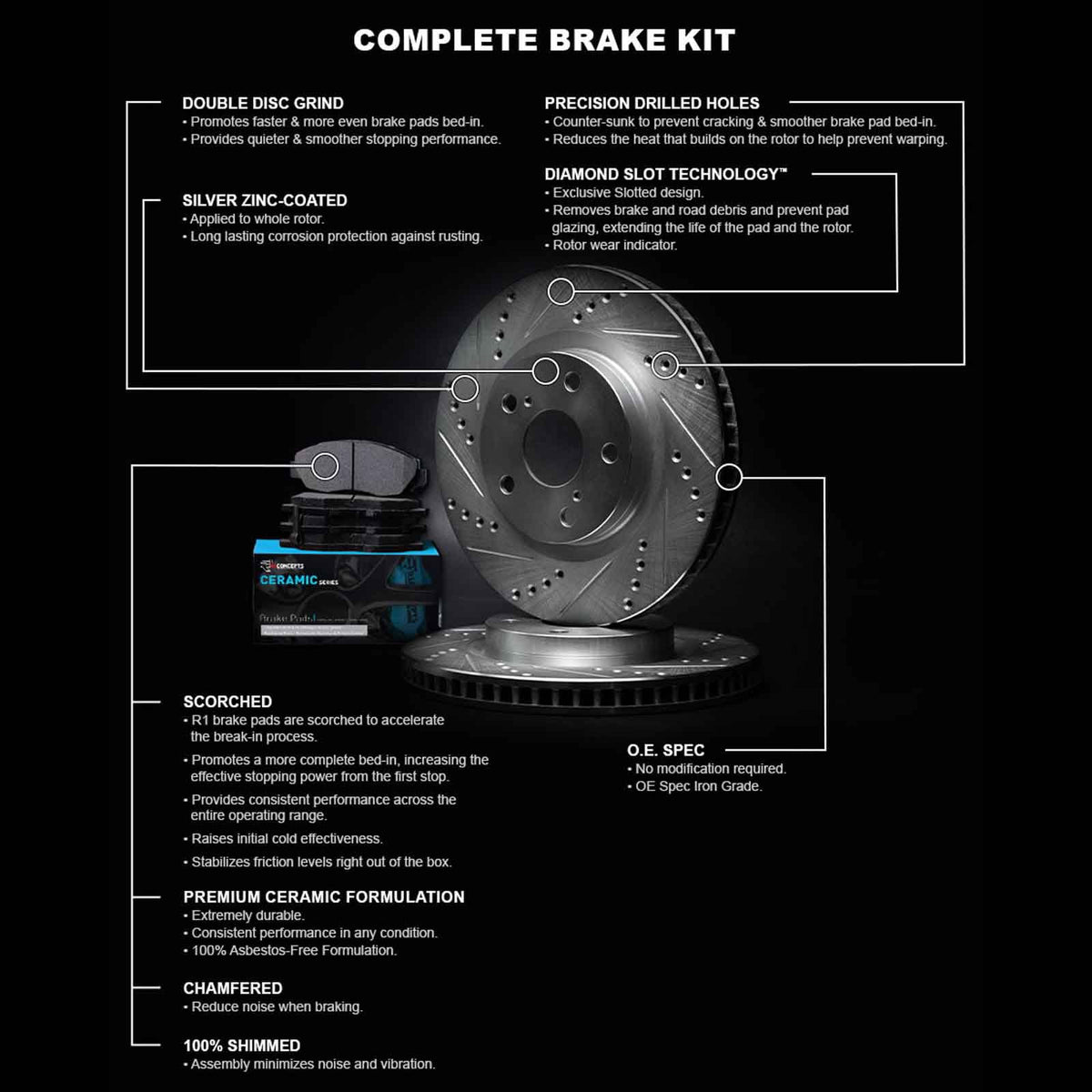 Silver Brake Rotor with Ceramic W947583