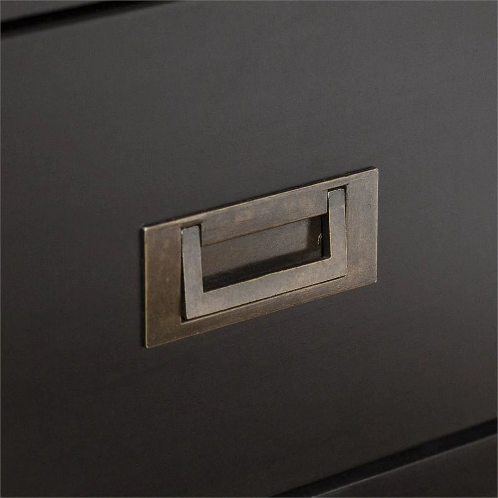 2-Piece 1-Drawer Solid Wood Nightstand Set in Black N587
