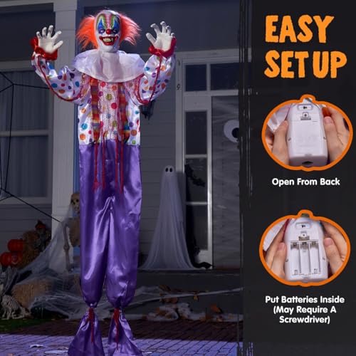 Hanging Scary Clown Decoration with LED Lights F31732