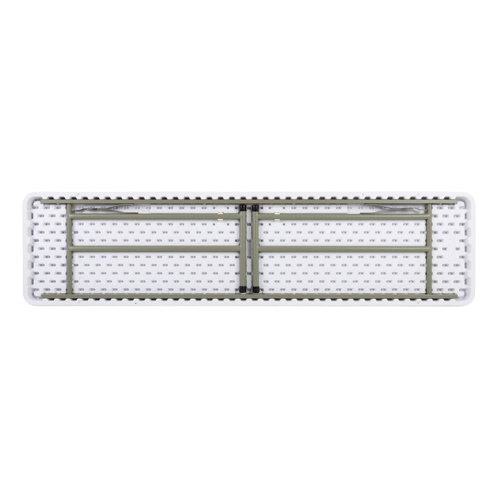 White 6 ft Heavy Duty Portable Plastic Folding Table Q85824