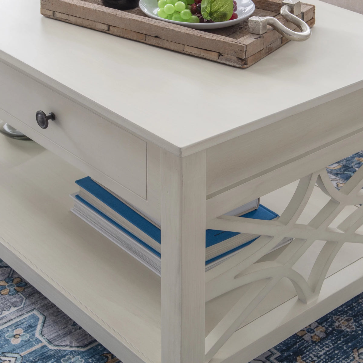 White 2-Drawer Lift-Top Coffee Table Y34872