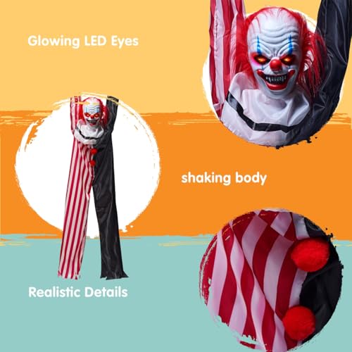 Hanging Scary Clown Decoration with LED Lights F31732