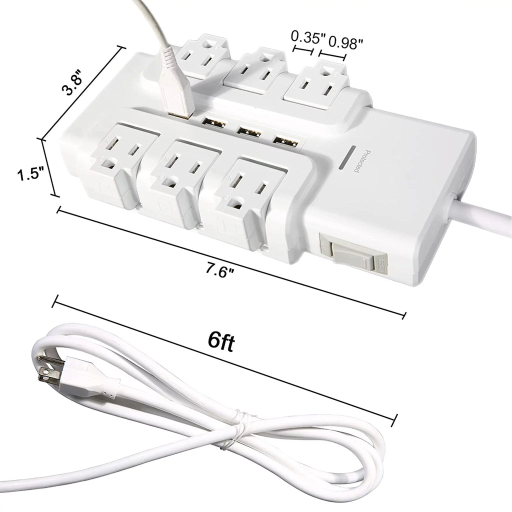 6 Outlet Surge Protector with 4 USB Ports X42540
