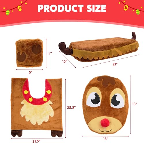 5 Pieces Christmas Theme Bathroom Decoration Set Q23762