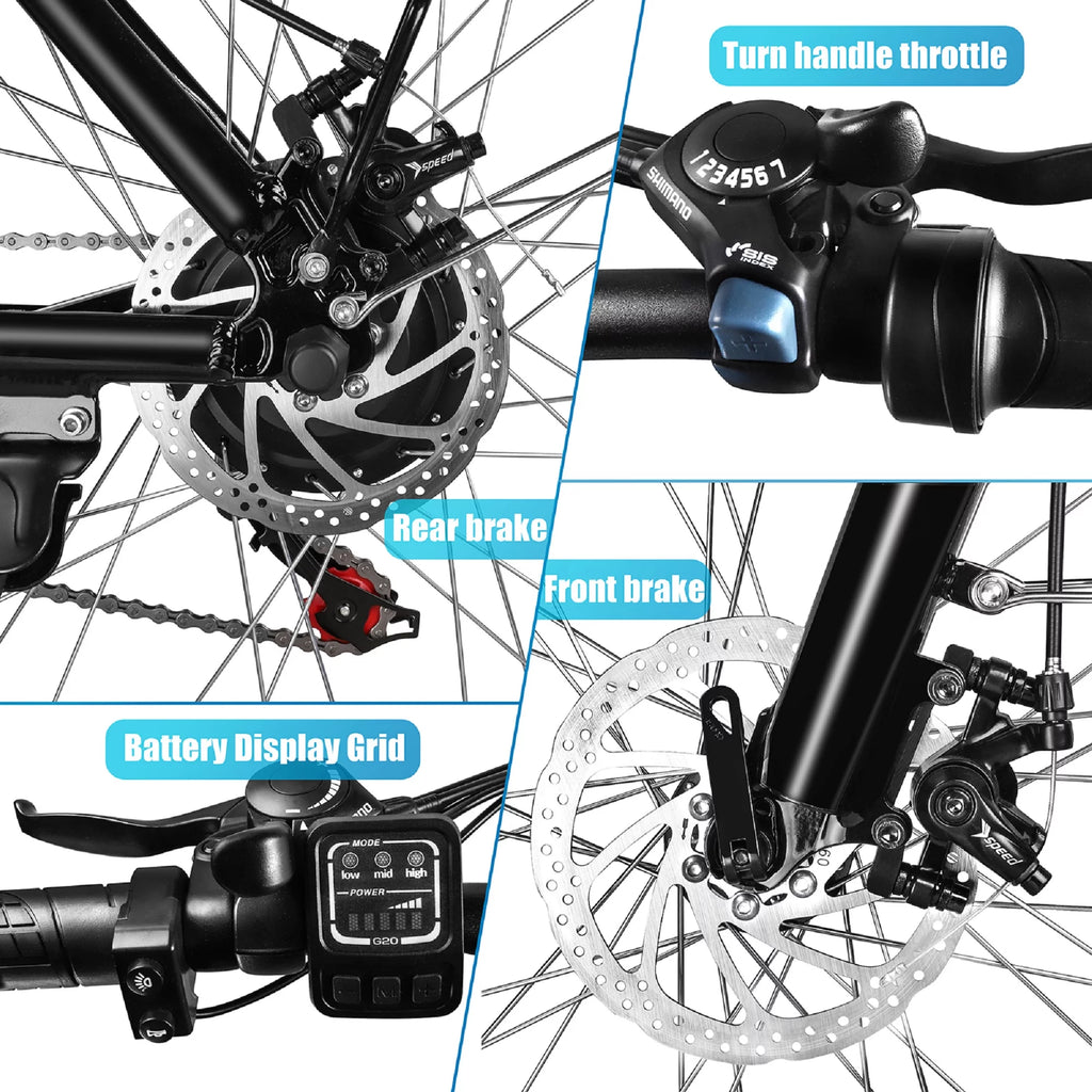 Electric Bicycle 26 in. 350 W Black N43440
