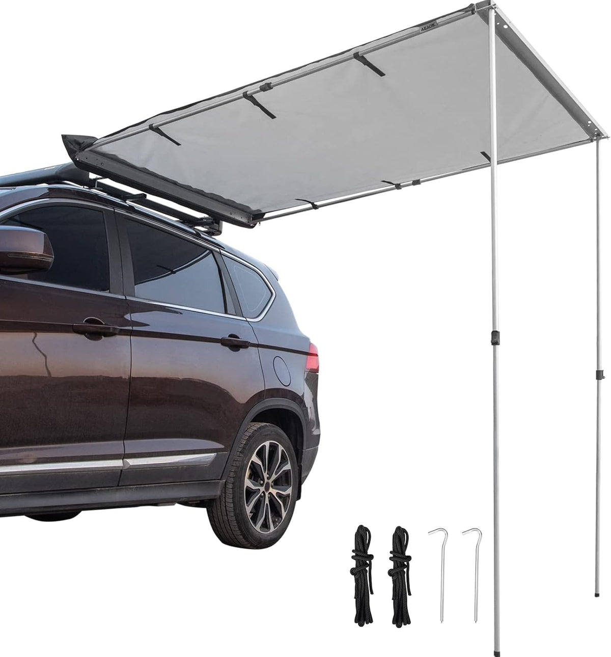 5'x8.2' Retractable Waterproof UV50+ Car Side Awning with Carry Bag O450557