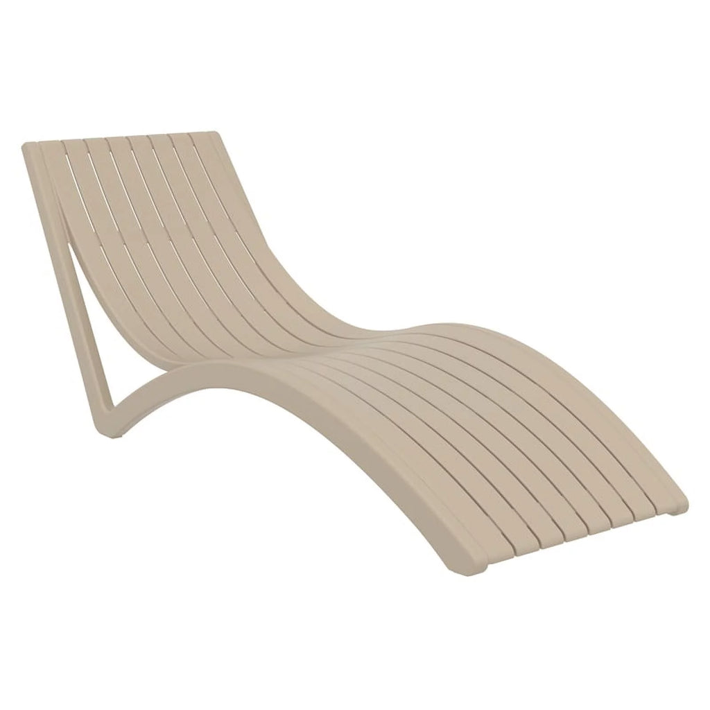 Slim Pool Chaise Sun Lounger Taupe F3721