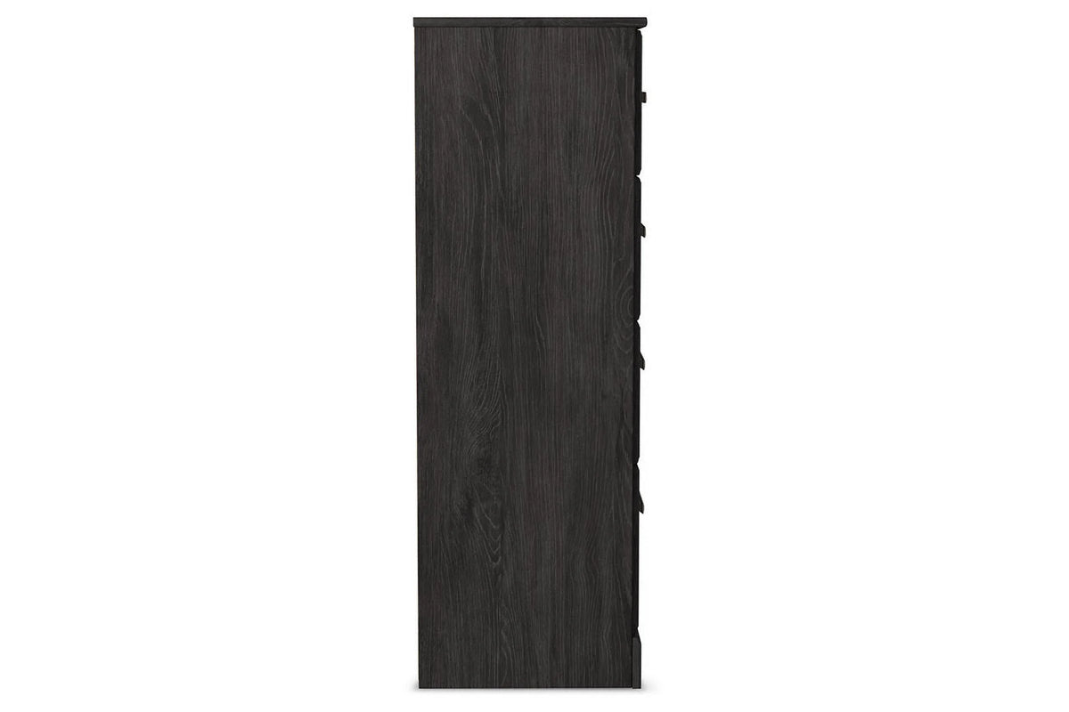 Black Four Drawer Engineered Wood Chest E942