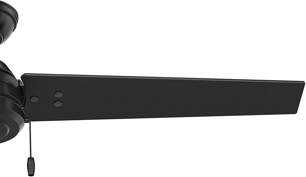 Indoor Outdoor Ceiling Fan with Pull Chain Control, 52, Matte Black N3149