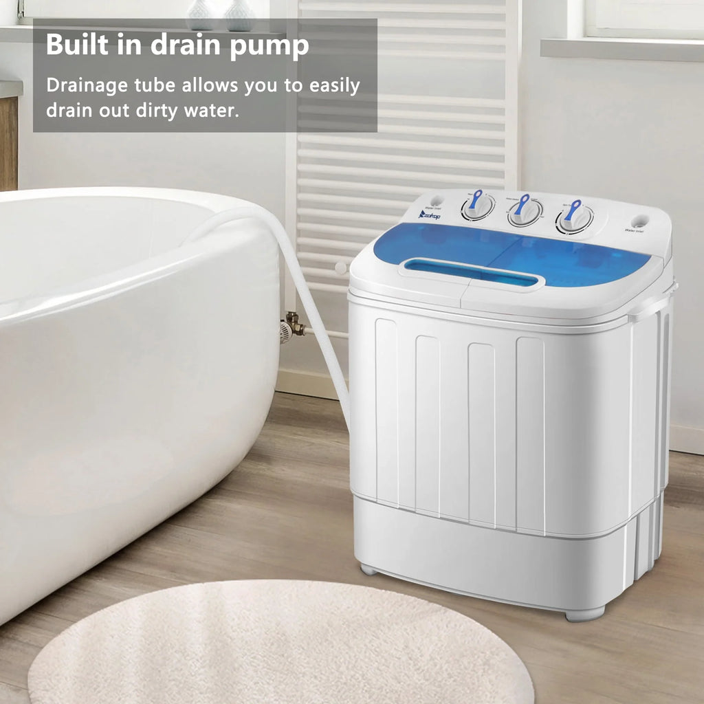 Portable Mini Compact Twin Tub 13.4lb Washing Machine I599