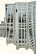 Antique White Carved Room Divider Q451